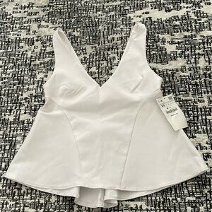 Zara Low Cut White Top